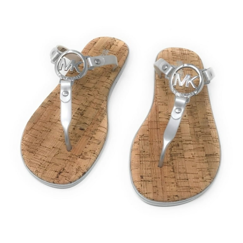 Michael Kors Silver Jelly Thong Sandals
